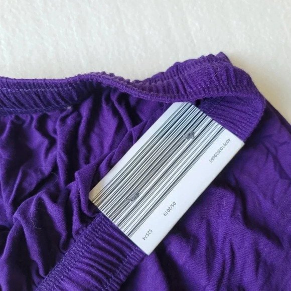 NWT SERRA Purple Stretch Lace Elastic Waist Lounging Sleep Shorts Rayon - Picture 3 of 8